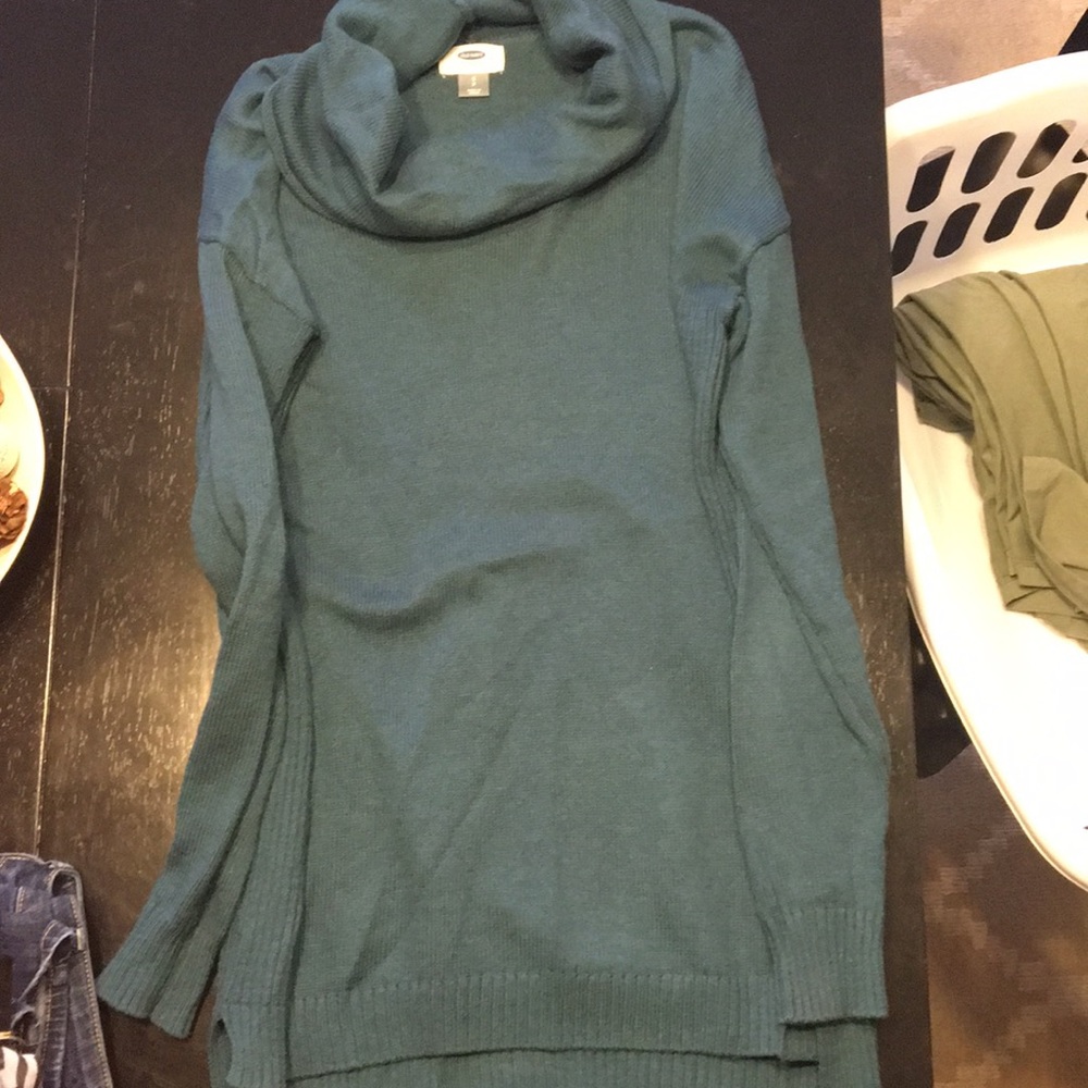 Dark teal cowlneck sweater